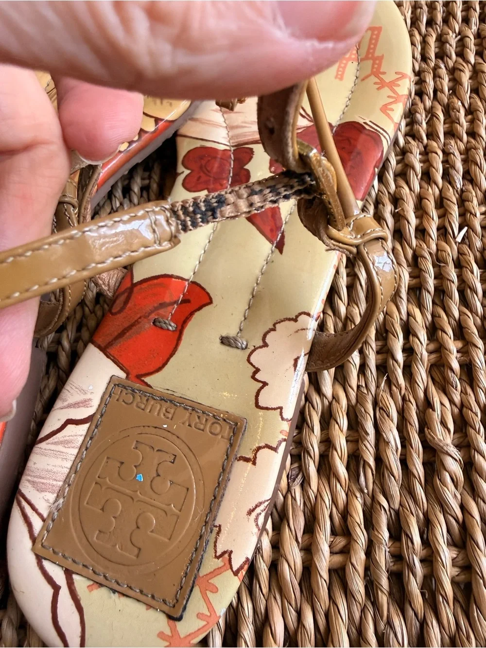 Tory Burch Emmy Patent T-Strap Sandals